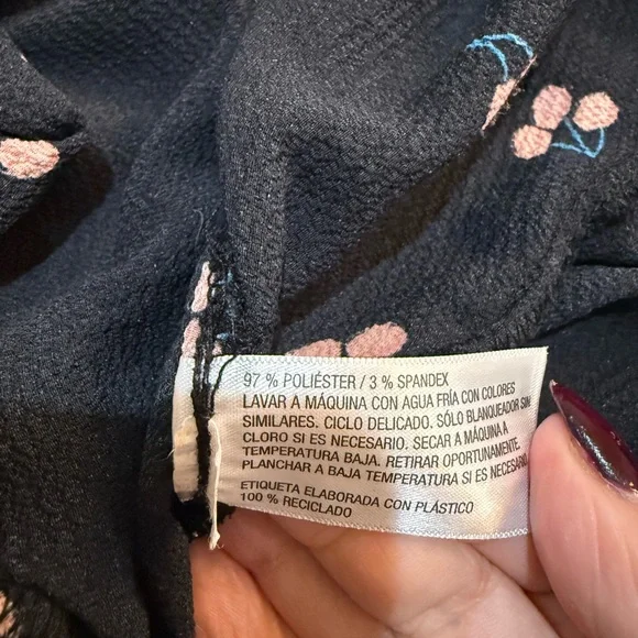 Xhilaration Black and Pink Faux Wrap Ruffled Dress Size Medium - Picture 7 of 8